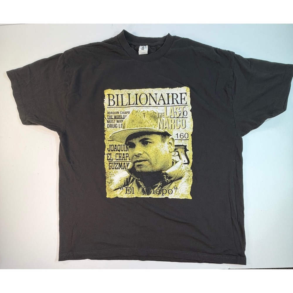 Suna Platinum El Chapo Billionaire Last Narco Graphic T-Shirt Black Mens 2XL